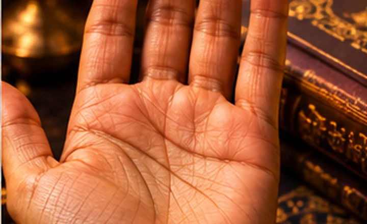 Open palm lit by candlelight